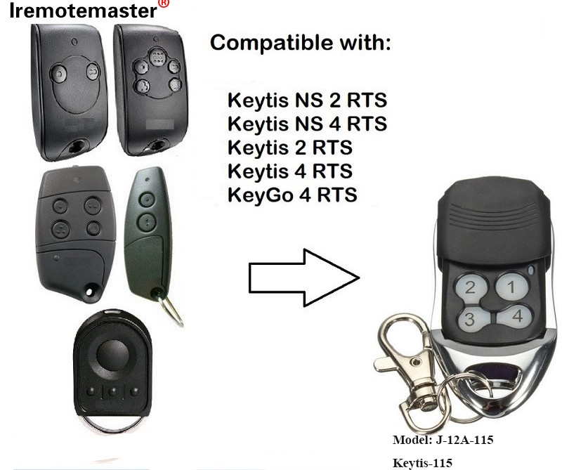 Keytis NS 2 RTS အတွက် Keytis NS 4 RTS Garage Door Remote Control 433.42MHz